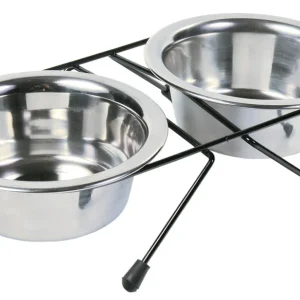 TRIXIE Napf-Set Eat on Feet 2 x 0,2 l / Ø 10 cm Edelstahl Heißes Angebot